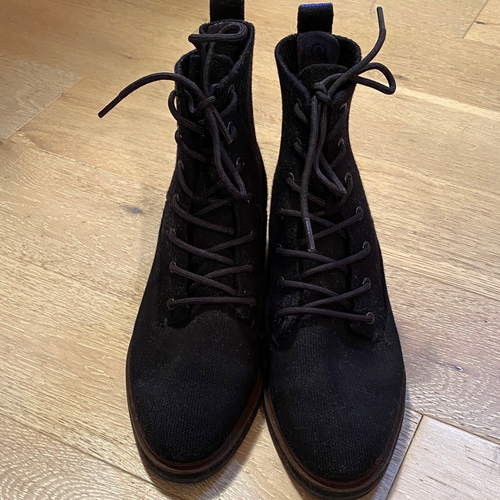 Rothy’s Womens Black Lace-Up Casual Boots 6